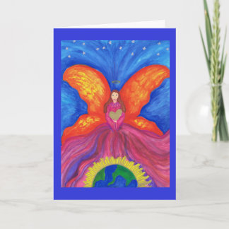 Paix sur terre avec la carte de voeux d'ange