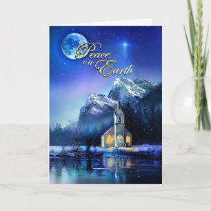 Paix sur Terre avec l'église et la lune Carte de N