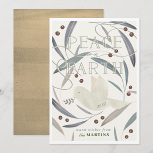 Paix sur Terre Carte de Noël White Dove
