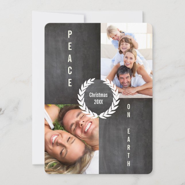 Paix sur Terre Joyeux et Carte photo de famille br (Devant)
