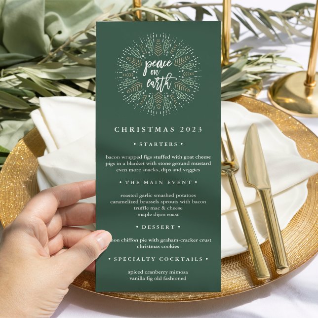 Paix sur Terre | Menu du dîner de Noël (Créateur téléchargé)