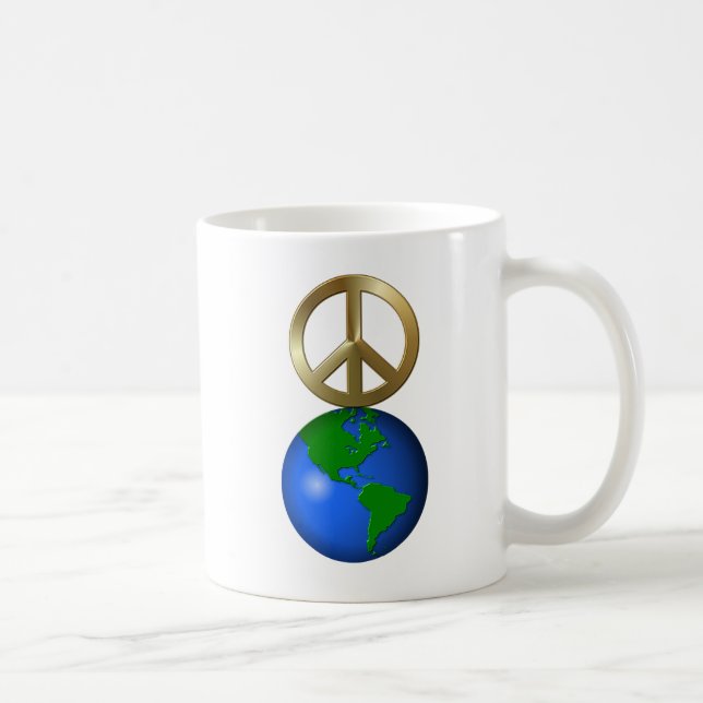 Paix sur Terre Mot Puzzle Café Mug (Droite)