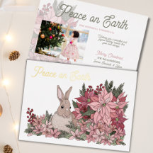 Paix sur Terre Noël Foil Photo de vacances