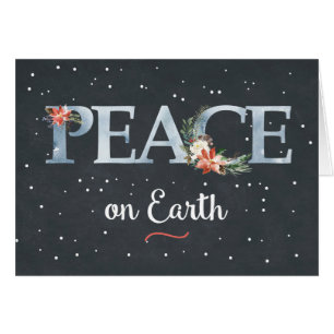 Paix sur Terre Noël Poinsettia sur Noir
