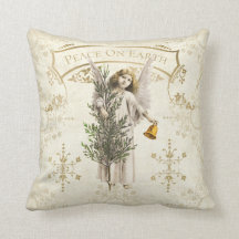 Paix Sur Terre Oreiller Vintage Angel