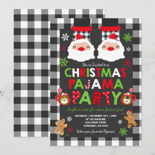 Pajama de Noël Invitation de fêtes Pajamas de fête