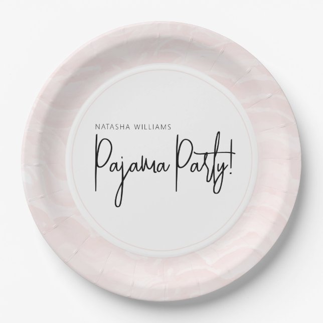 Pajama Party Abstrakt Soft Pink Muster Chic Pappteller (Vorderseite)
