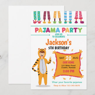 Pajama Party Birthday Einladung