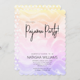 Pajama Party Coloré Pastel Chic Invitation