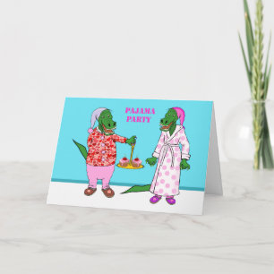 Pajama Party Invitation, Alligators and Cupcakes Einladung