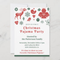 Pajama party invitation pour adultes hiver nordiqu