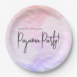 Pajama Party Pastel Pink Lila Elegante Pappteller