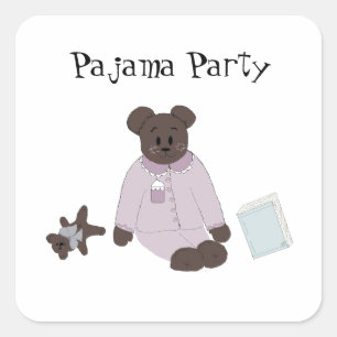Pajama Party Quadratischer Aufkleber