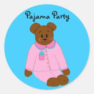 Pajama Party Runder Aufkleber