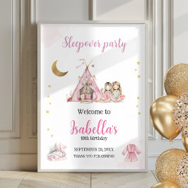 Pajama Party Sleepover Party Plakat Begrüßungszeic
