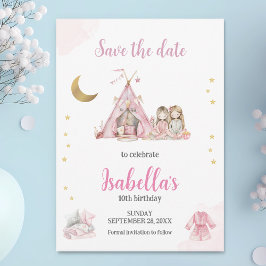 Pajama Party Sleepover Party Wasserfarbe Save The Date