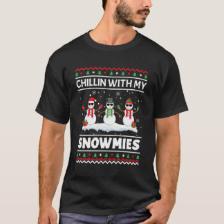 Pajama Ugly Chillin mit meinen Schneemassen T-Shirt