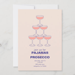 Pajama- und Prosecco-Party-Einladung Einladung