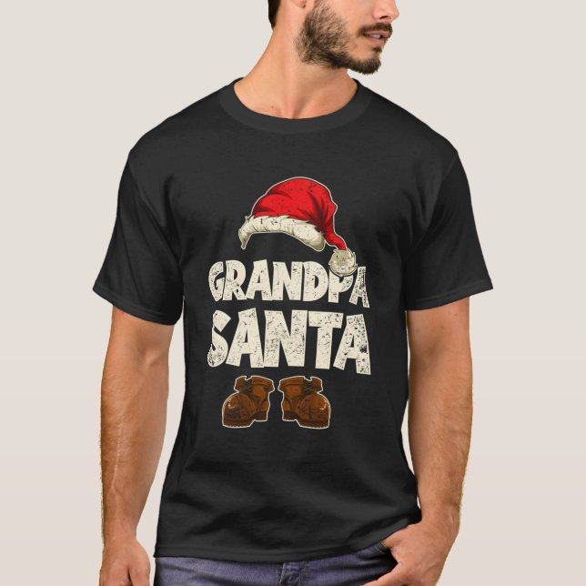 Pajama Xmas Weihnachtsgeschenk Opa Santa T-Shirt (Vorderseite)
