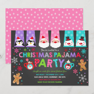 Pajamas de Noël Invitation Fête du Pajamas
