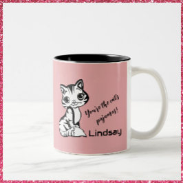 Pajamas der niedlichen und rosa Katze Zweifarbige Tasse