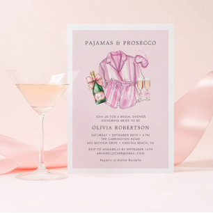 Pajamas et Procuco Invitation à la douche nuptiale
