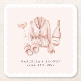 Pajamas & Prosecco Brautparty Bachelorette Rechteckiger Pappuntersetzer