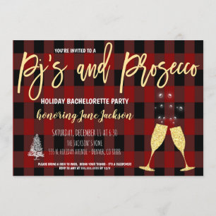 Pajamas & Prosecco Holiday Bachelorette Einladung