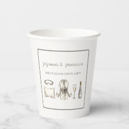 Pajamas & Prosecco Personalisierter Junggeselinnen Pappbecher
