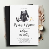 Pajamas Prosecco PJ Party Black Chic 21. Geburtsta
