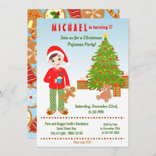 Pajamas und Cookies Geburtstagsparty Einladung