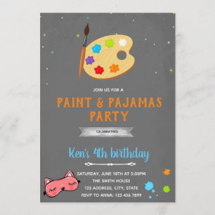 Pajamas und Maler zum Geburtstag Einladung