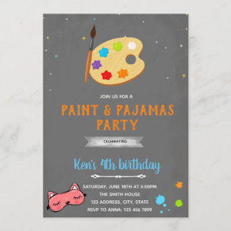 Pajamas und Maler zum Geburtstag Einladung