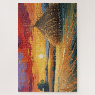 Pajar solitario al atardecer