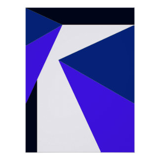 Pájaro azul y blanco poster
