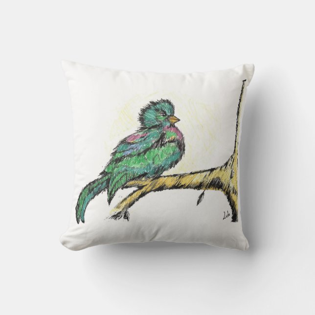 Pájaro con naturaleza kissen (Vorderseite)