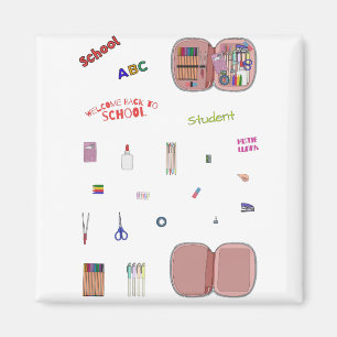 Paket mit Set zurück in die Schule Magnet