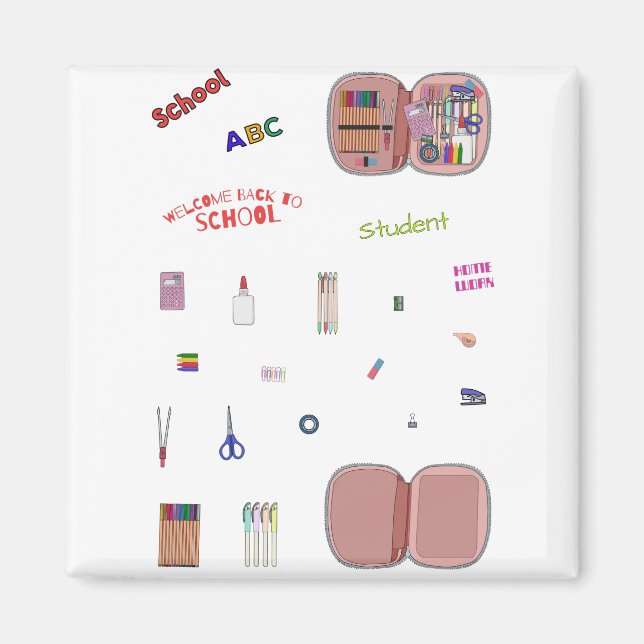 Paket mit Set zurück in die Schule Magnet (Vorne)