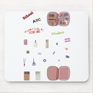 Paket mit Set zurück in die Schule Mousepad