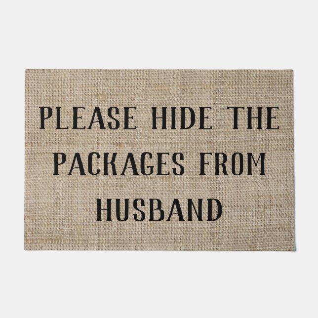 Pakete von Husband Funny ausblenden Fußmatte (Vorderseite)