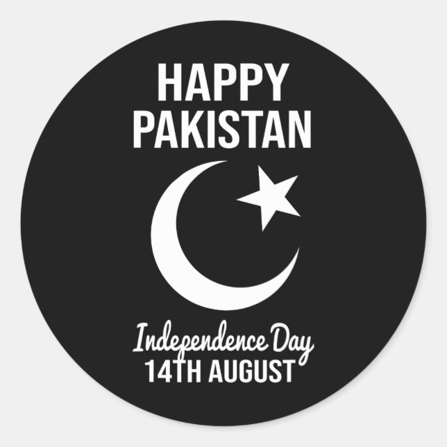 Pakistan 14. August Unabhängigkeitstag Pakistani F Runder Aufkleber (Vorderseite)