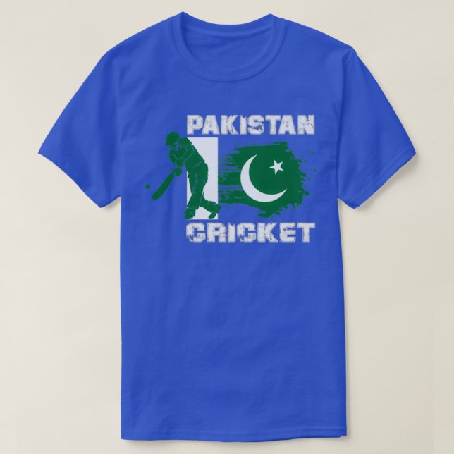 Pakistan Cricket Player Flag-Aufkleber T-Shirt (Design vorne)