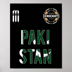 Pakistan Cricket T-Shirt Pakistanische Nationalfan Poster