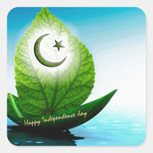Pakistan-Flagge art.jpg Quadratischer Aufkleber