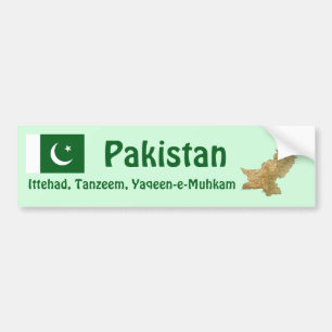 Pakistan-Flagge + Karte Aufkleber Autoaufkleber