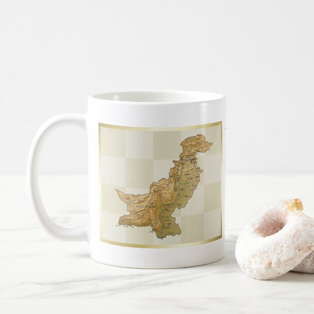 Pakistan-Flagge + Karten-Tasse Kaffeetasse (Mit Donut)