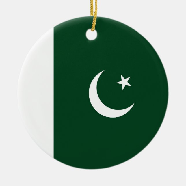 Pakistan-Flagge Keramik Ornament (Vorne)