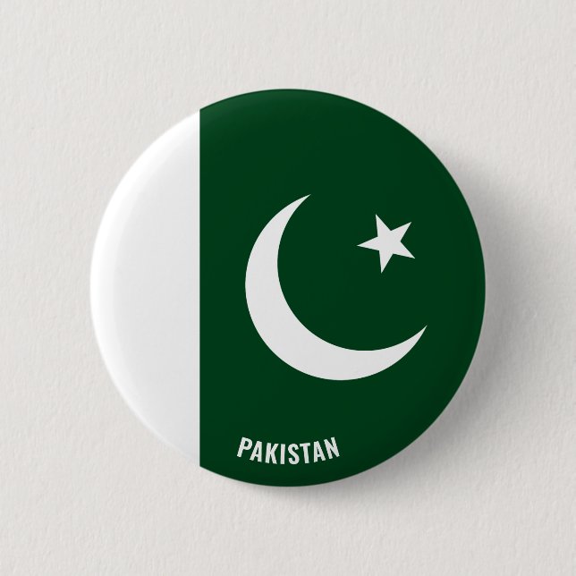 Pakistan Flagge Niedliches Patriotikum Button (Vorderseite)