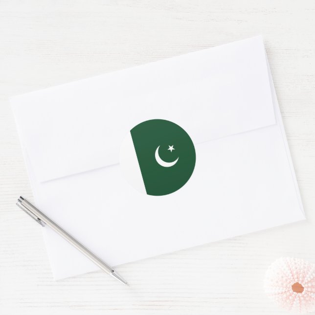 Pakistan-Flagge Runder Aufkleber (Umschlag)