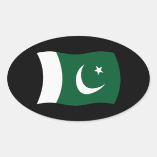 Pakistan-Flaggen-Aufkleber Ovaler Aufkleber